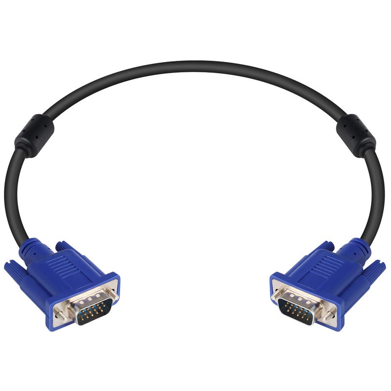 PASOW كابل شاشة VGA إلى VGA HD15 ذكر إلى ذكر للتلفاز والكمبيوتر والبروجيكتور (1.5 قدم) - Image 1